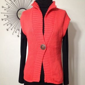Pure Handknit Standup Collar Sweater Vest, NWOT